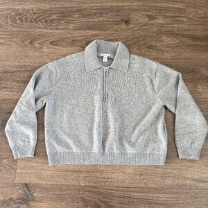 Athleta Quarter Zip Merino/Cashmere Sweater | Size XL